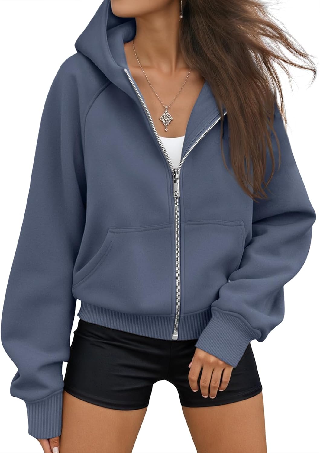 AUTOMET Womens Zip Up Hoodies Fleece Jackets for Fall Fashion