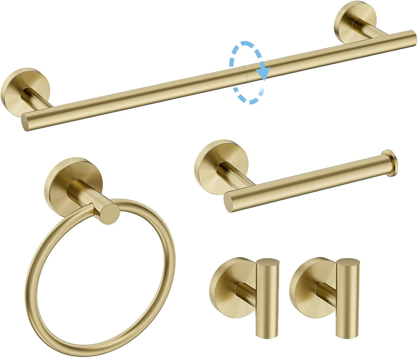 Brushed Gold Towel Bar Set for Stylish Bathroom Upgrade