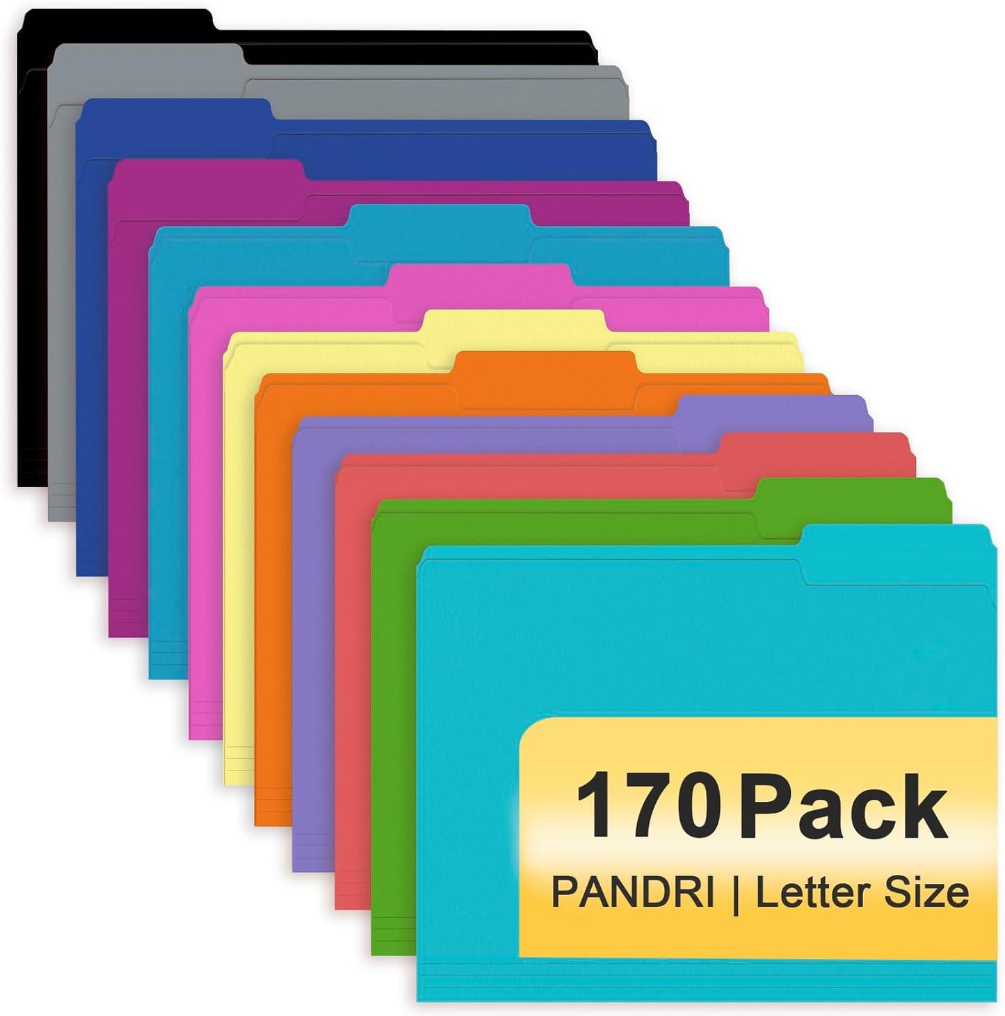 File Folder Set with 12 Colors for Office and School Use
