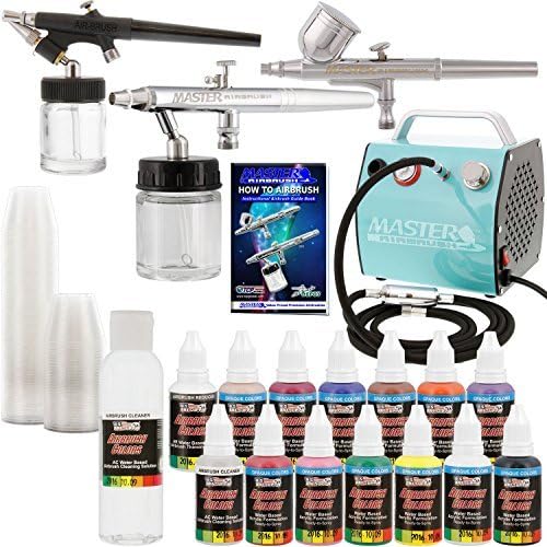 Master Airbrush Kit: 12 Color Paint Set for Pro Artists