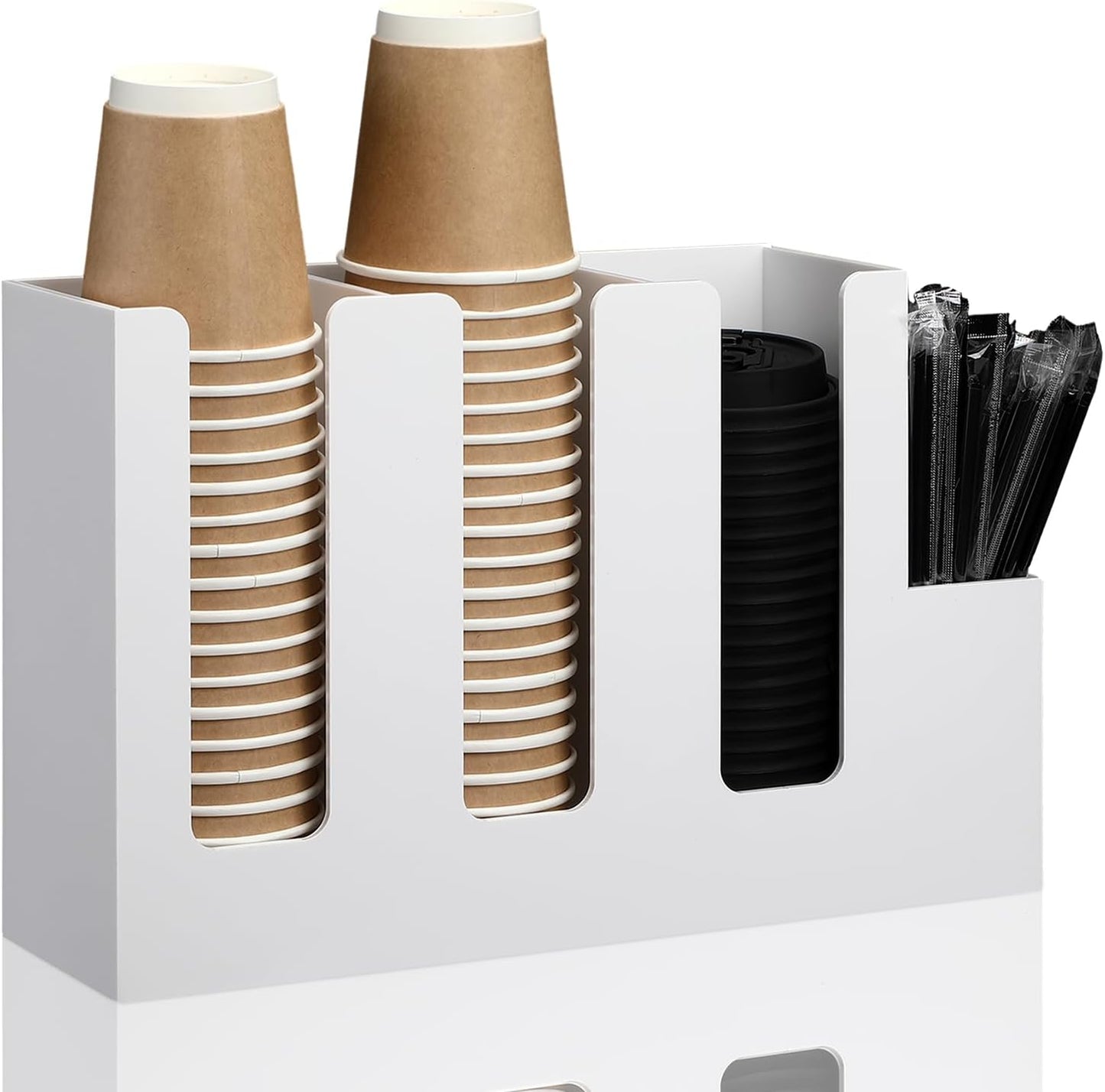 Cunhill 4 Compartments Acrylic Coffee Cup and Lid Organizer