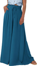 Women's Wide Leg Palazzo Pants High Waisted Flowy - Summer Lounge