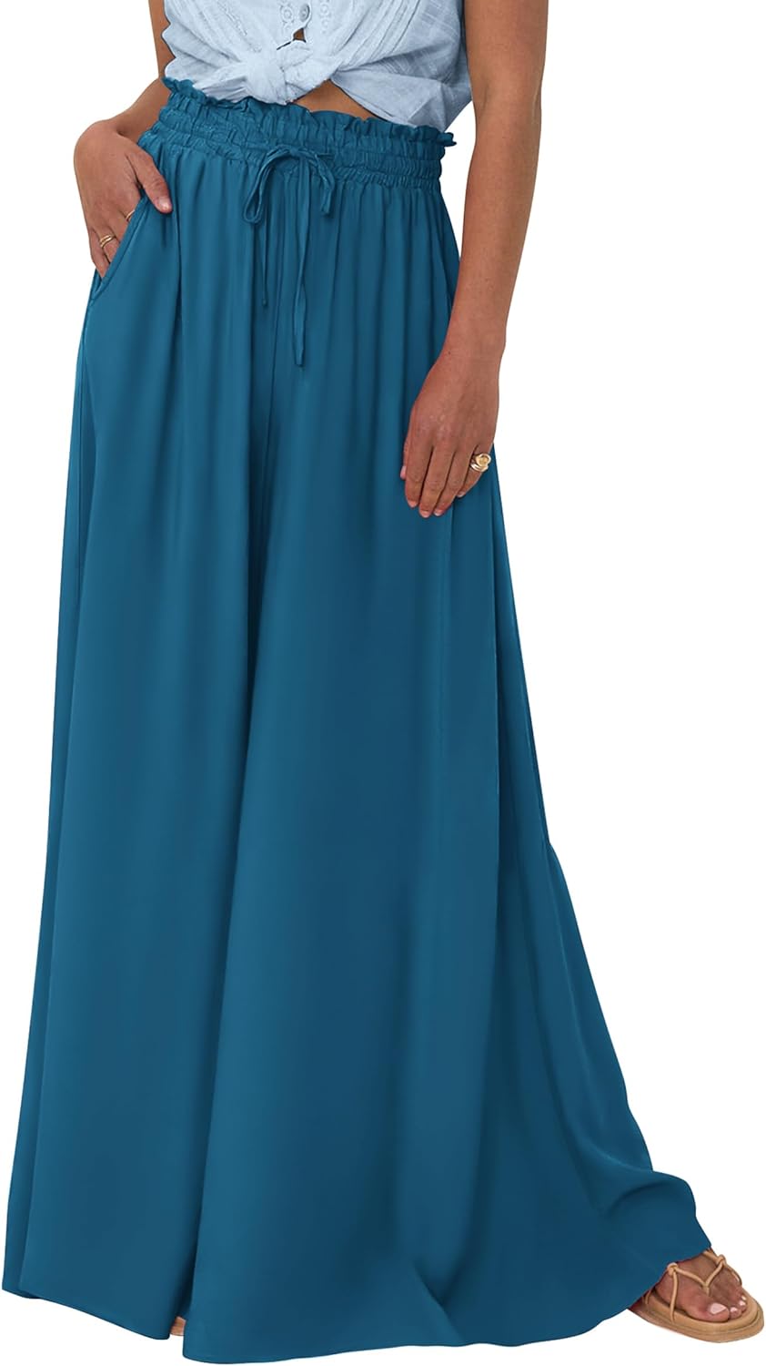 PRETTYGARDEN Women's Summer Wide Leg Palazzo Pants for Comfort