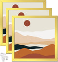 Gold 16x16 Picture Frame Set of 3 - Classic Wall and Tabletop Display