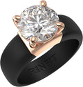 Rinfit Silicone Ring for Women - Round 7mm Cubic Zirconia Solitaire