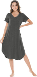 NACHILA Nightgowns for Women - Viscose Bamboo V Neck Sleepwear