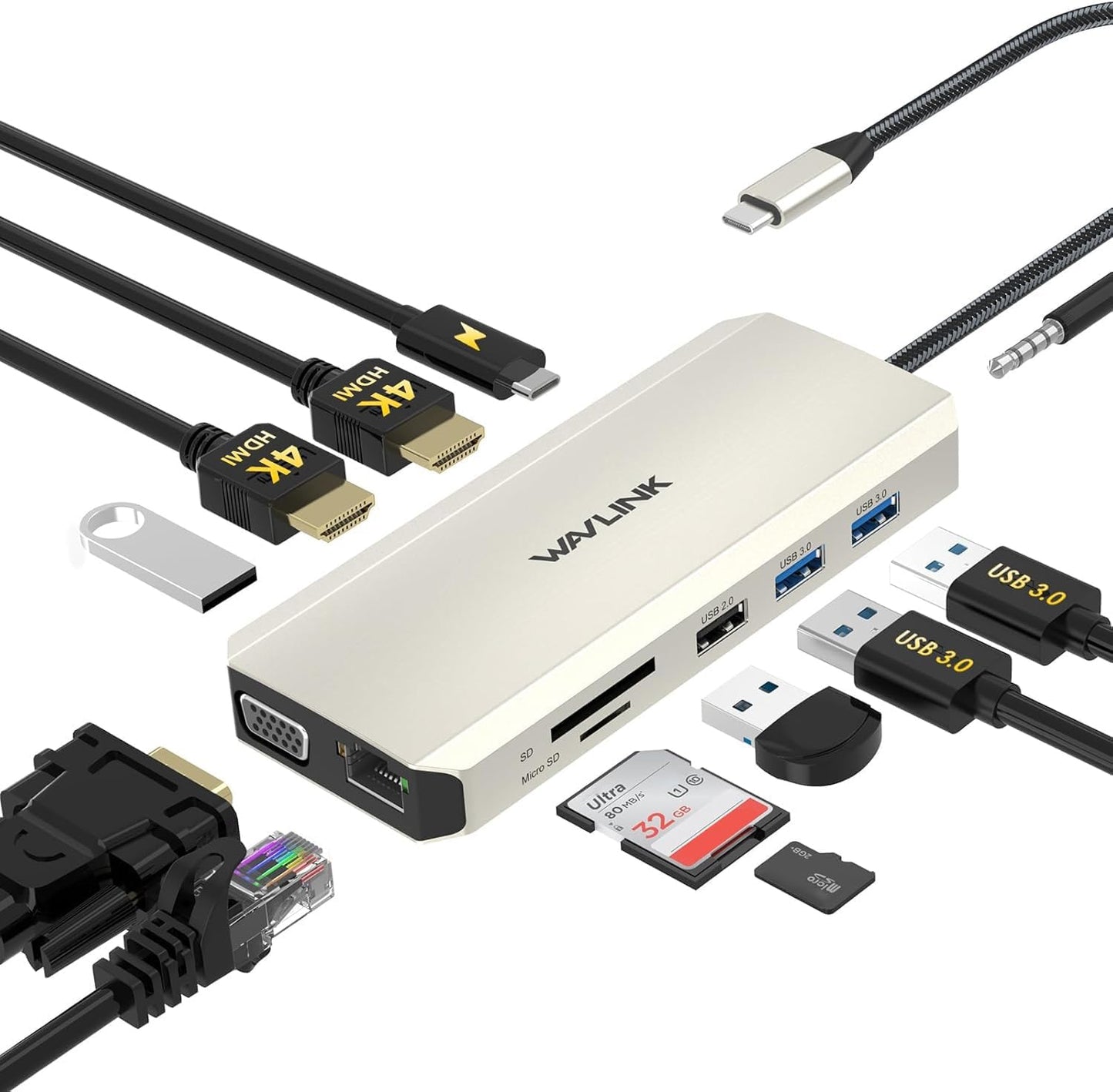 WAVLINK USB C Docking Station for Dual Monitor Setup