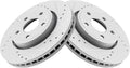 TRQ Front Performance Brake Rotors Set G-Coated Cross Drilled Kit