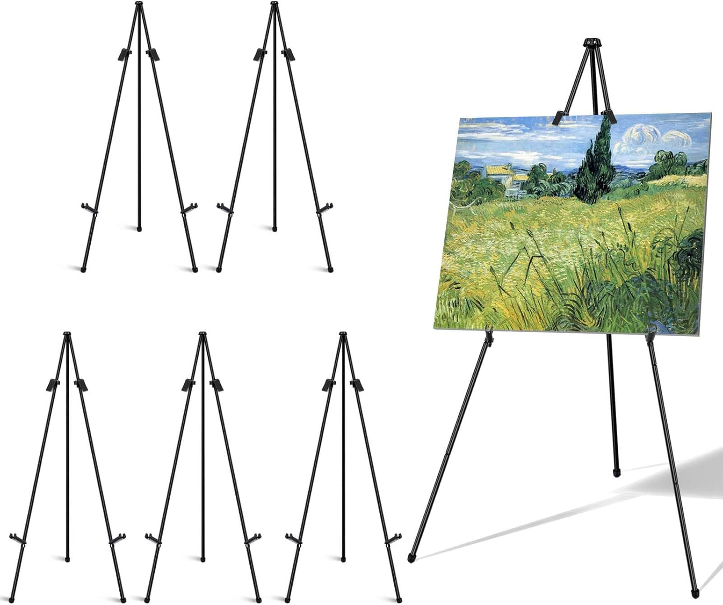 6 Pack Folding Easels for Display - Portable Tripod Stands
