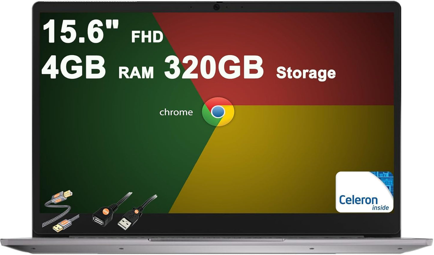 Lenovo IdeaPad 3 Chromebook Laptop with 15.6in FHD Display