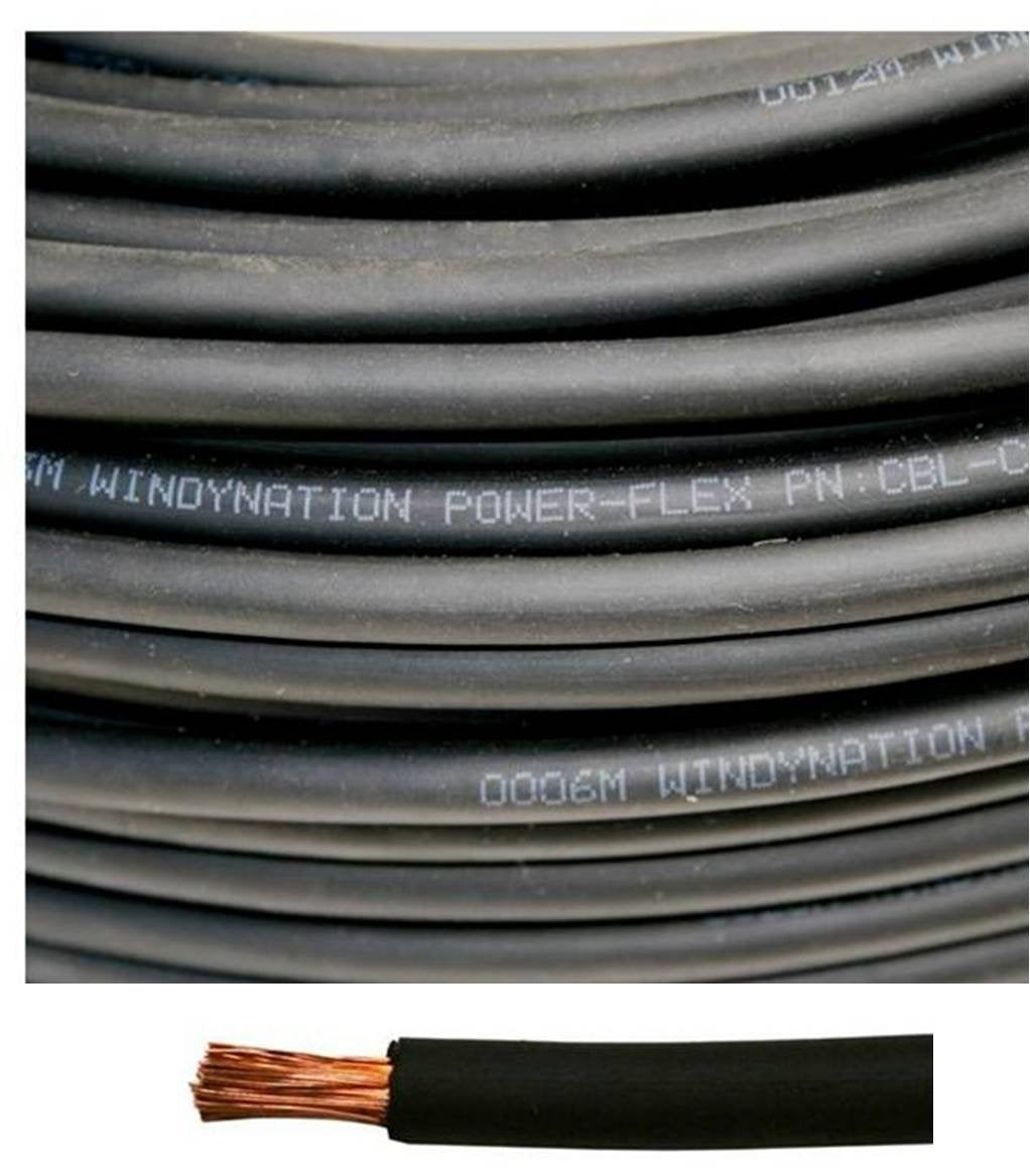 6 AWG 40 Feet Black Welding Battery Cable for Car, RV, Solar