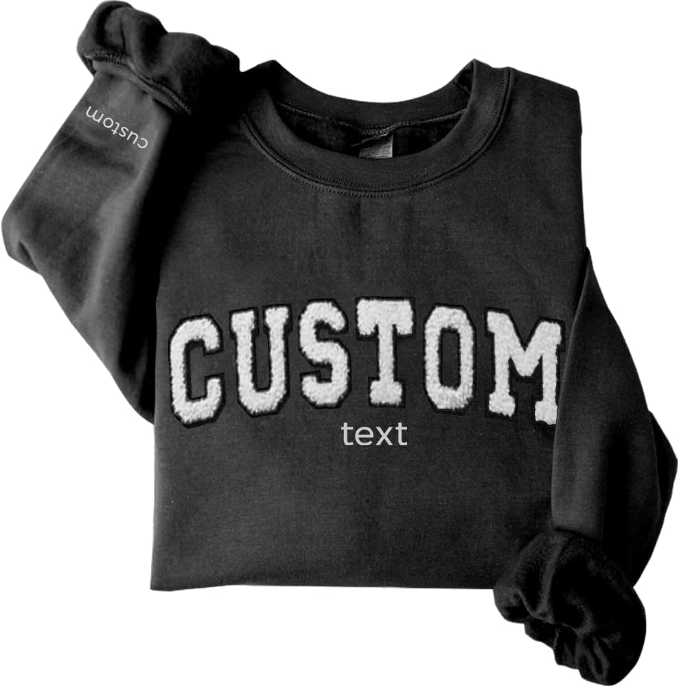 Personalized Black Embroidered Sweatshirt - Add Your Own Text!
