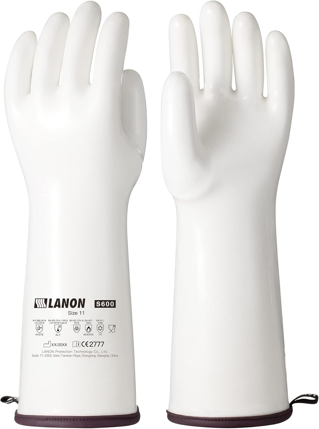 LANON 15in Liquid Silicone Heat Resistant Oven Gloves for Cooking