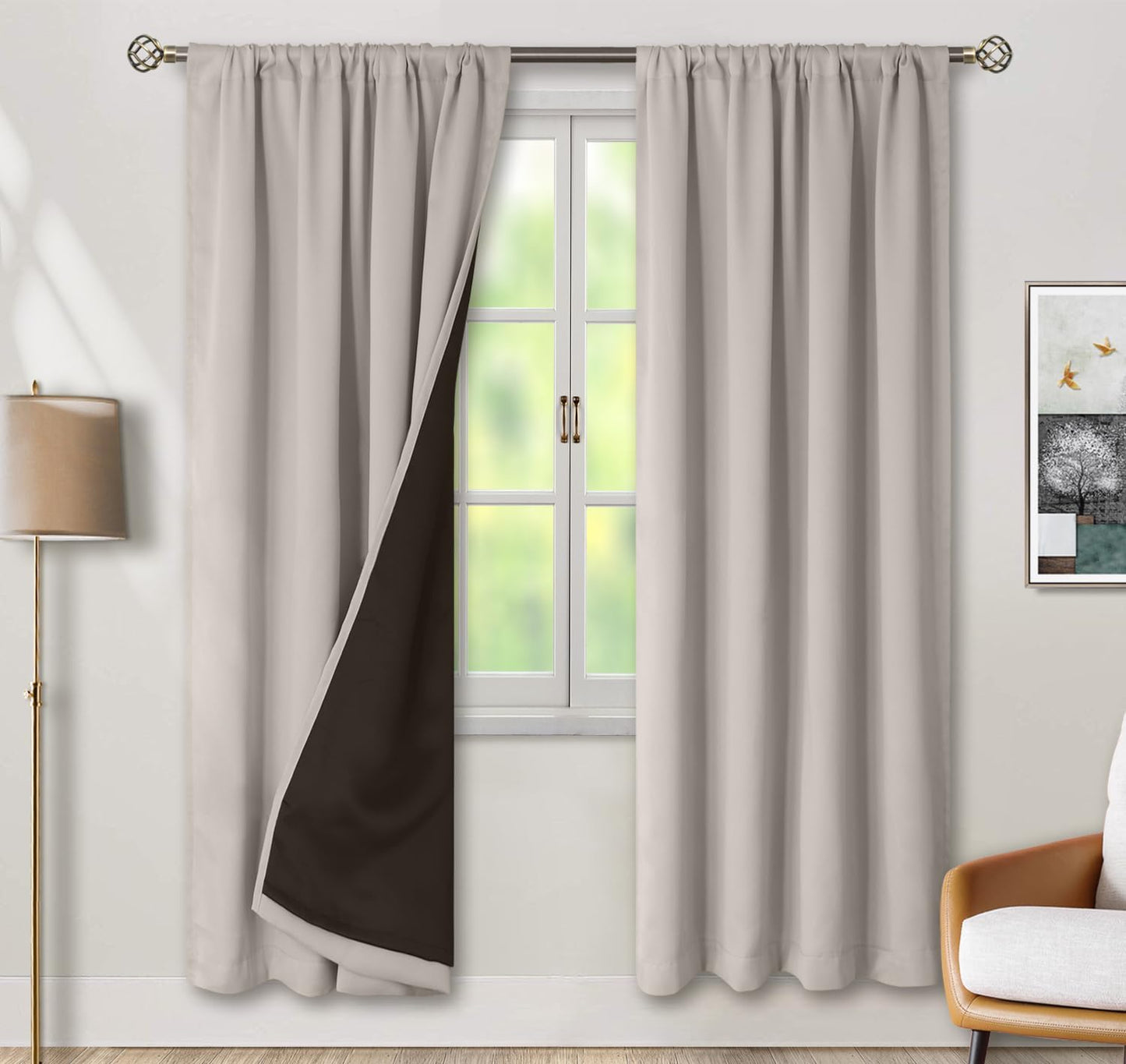 BGment Cashmere Blackout Curtains for Full Room Darkening