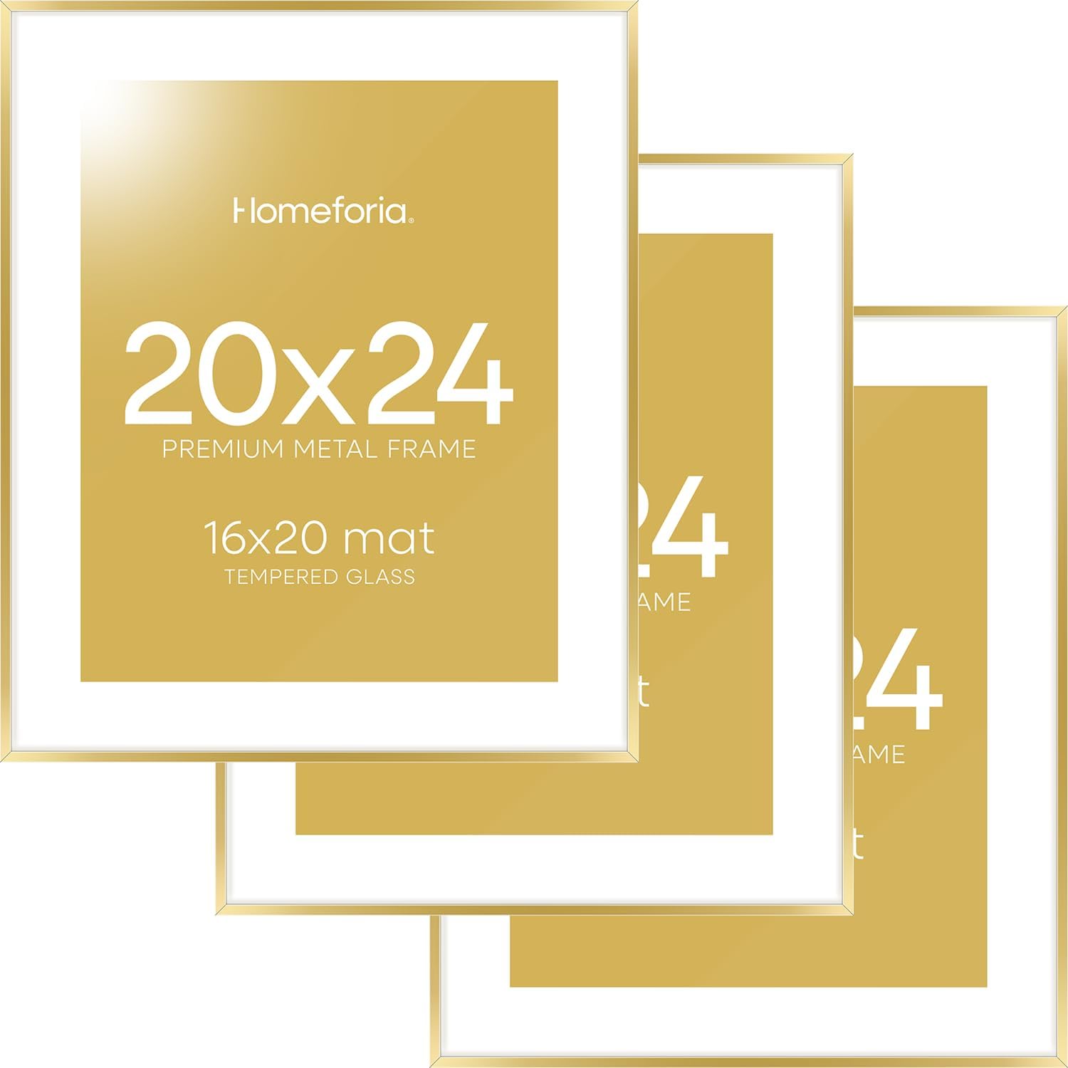 20x24 Picture Frame Gold - High End Metal Frames for Wall