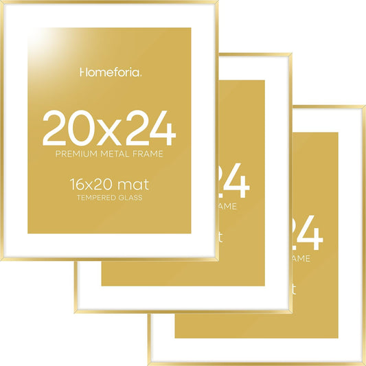20x24 Picture Frame Gold - High End Metal Frames for Wall