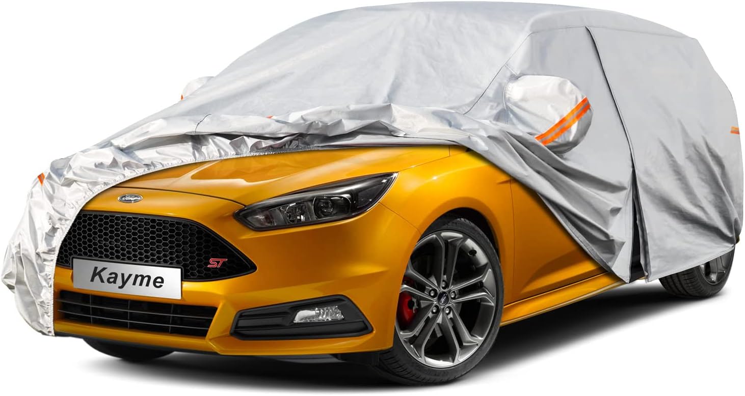 Kayme 6 Layers Hatchback Car Cover for All Weather Protection