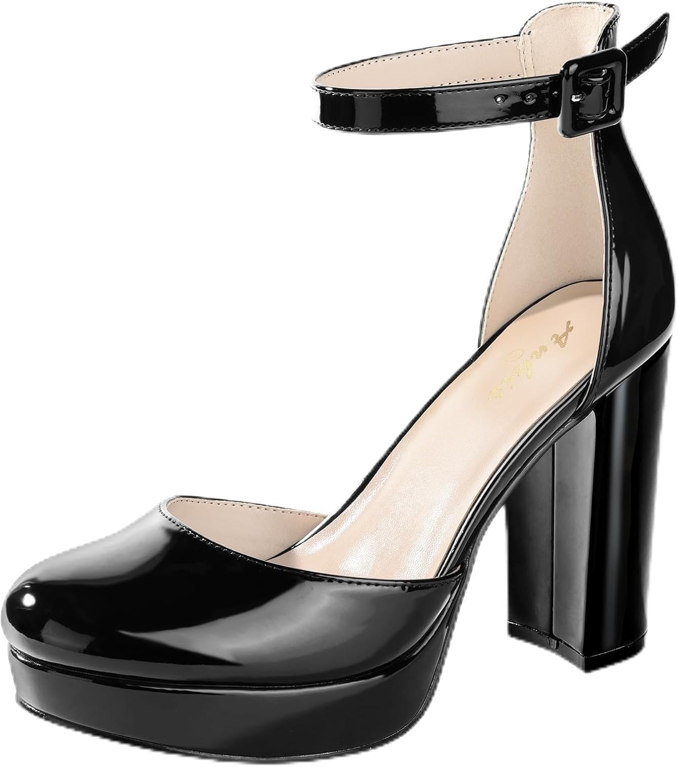 Ankis Black Platform Closed Toe Heels for Women - Stylish Comfort