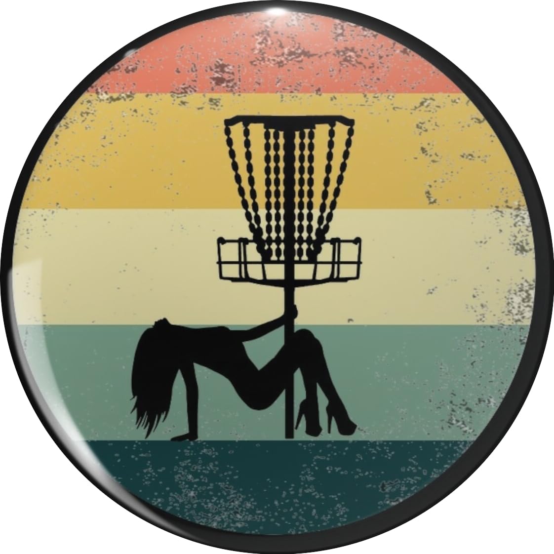 Disc Golf & Pole Dancing Lover Pin - Cute Brooch by BKR Graphics