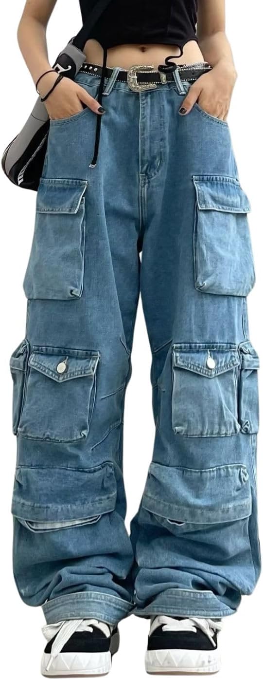 Baggy Cargo Pants for Women - Y2K Hip Hop Streetwear Style