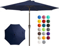 10ft Navy Outdoor Patio Umbrella with Crank and Push Tilt - 8 Ribs