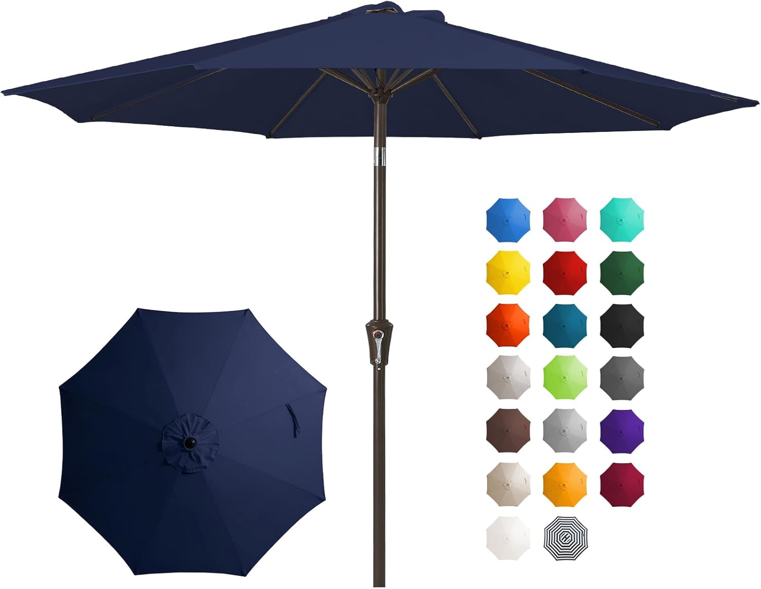 10FT Outdoor Patio Umbrella with Push Button Tilt and Crank