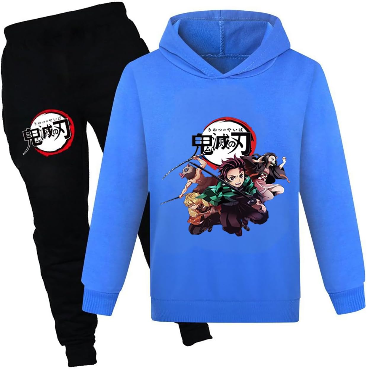 D.O.T Boys Girls Anime Slayer Tracksuit Pullover Hoodie Set