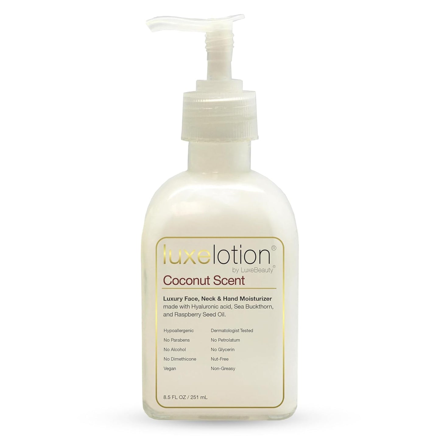 LUXELOTION Non-Greasy Moisturizer for Face, Neck & Hands