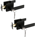 Keyed Entry Solid Door Lever Matte Black Finish - Secure