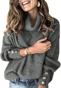 Women Oversized Turtleneck Chunky Pullover Sweater - Slouchy Warm