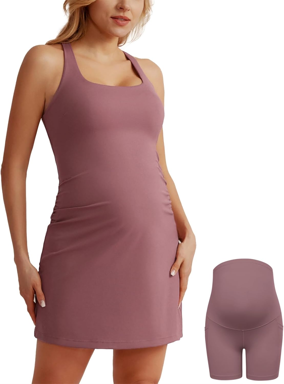 Maacie Maternity Tennis Dress with Shorts and Built-in Bra