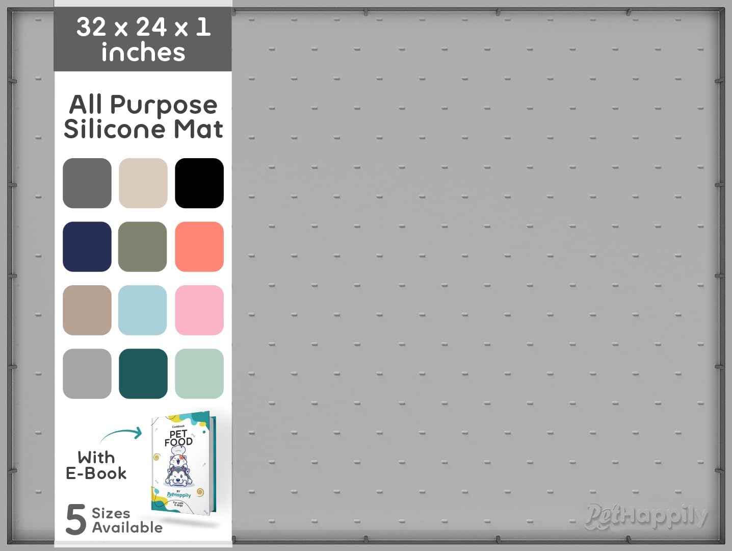 32x24x1 XL Dog Food Mat - Waterproof Non-Slip Feeding Solution