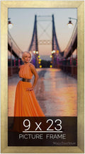 wallsthatspeak 9x23 Gold Picture Frame for Puzzles Posters Photos
