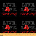 Boxing Upholstery Fabric by the Yard - Waterproof Red Black Sport