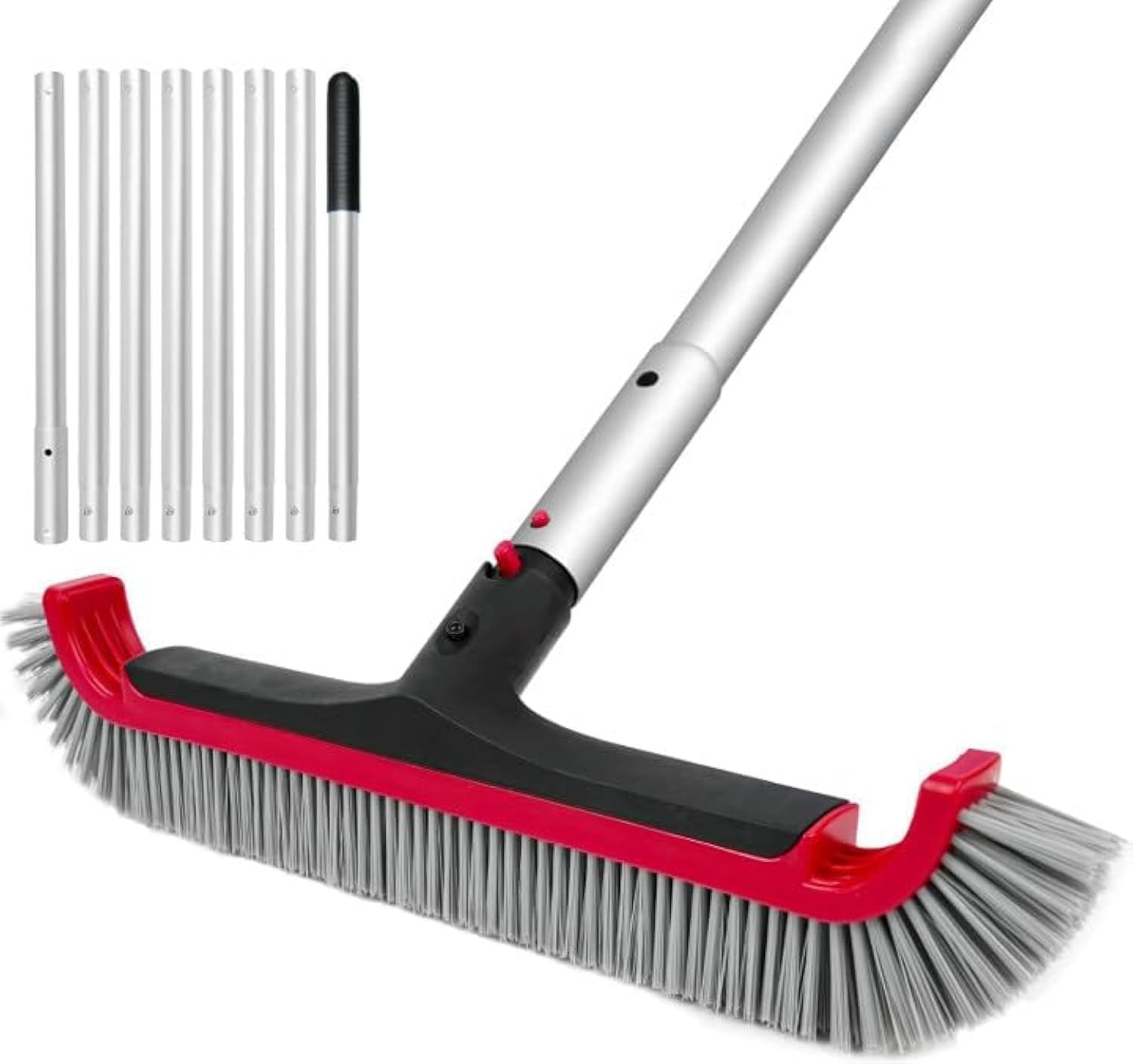 Swimming Pool Brush with Adjustable Pole for Easy Cleaning
