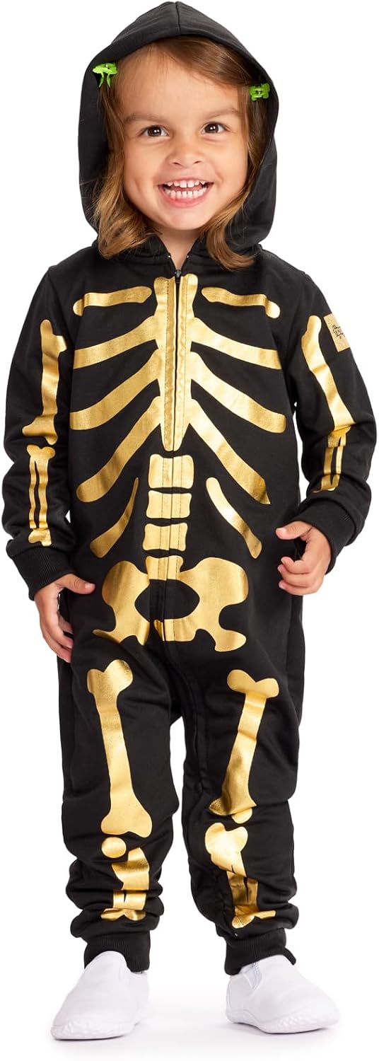 Kids Skeleton Halloween Costume Jumpsuit for Babies and Toddlers