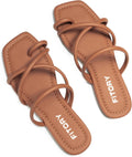FITORY Women's Slide Sandals Flat Toe Ring Thongs (Style VR6Q)