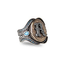 Handmade Personalized Men Silver Ring 925 Sterling - Custom Initial