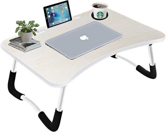 Portable Foldable Laptop Bed Desk with USB Charging and Cup Holder