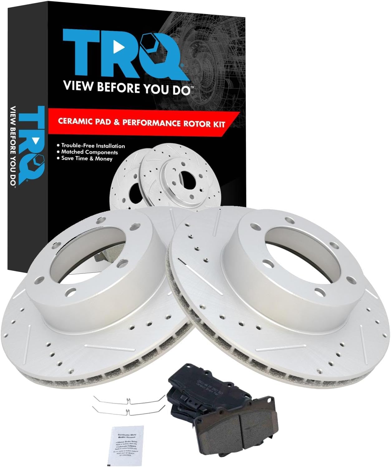 TRQ Front Performance Brake Pad & Rotor Kit for Toyota 4Runner