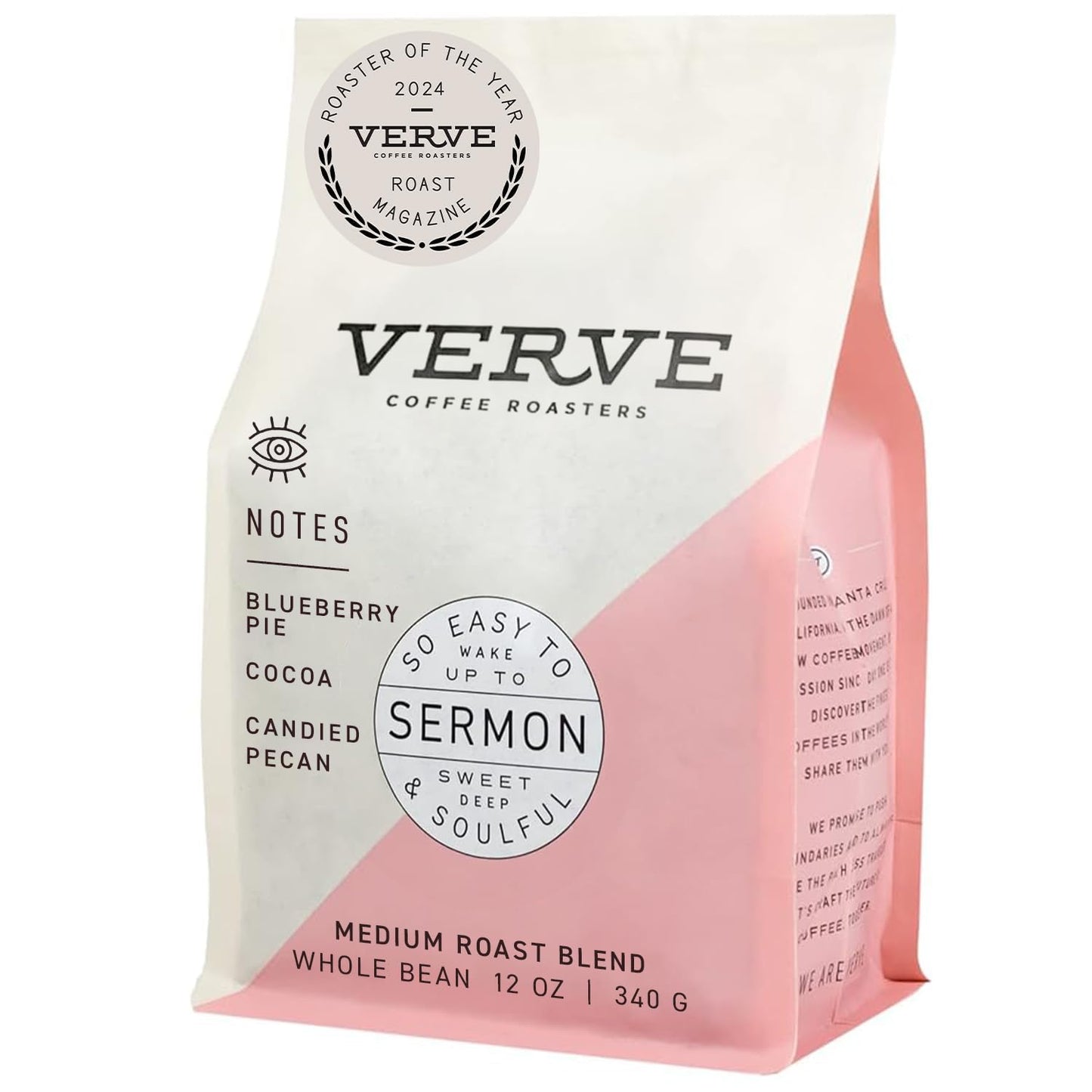 Verve Sermon Blend Whole Bean Coffee | Direct Trade Medium Roast | Ideal French Press | 12oz