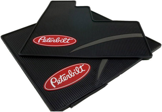 Peterbilt OEM Day Cab Logo Sleep Ribbed Semi Truck Floor Mats