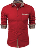 COOFANDY Men's Long Sleeve Dress Shirt Plaid Collar - City Casual Fit