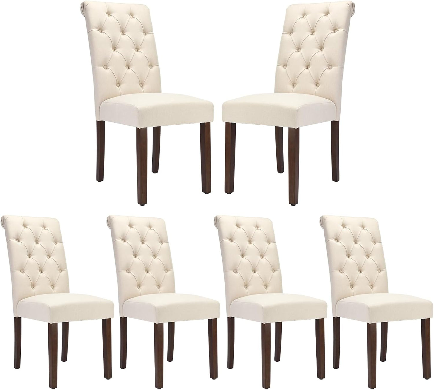 COLAMY Tufted Dining Chairs Set of 6 for Elegant Dining