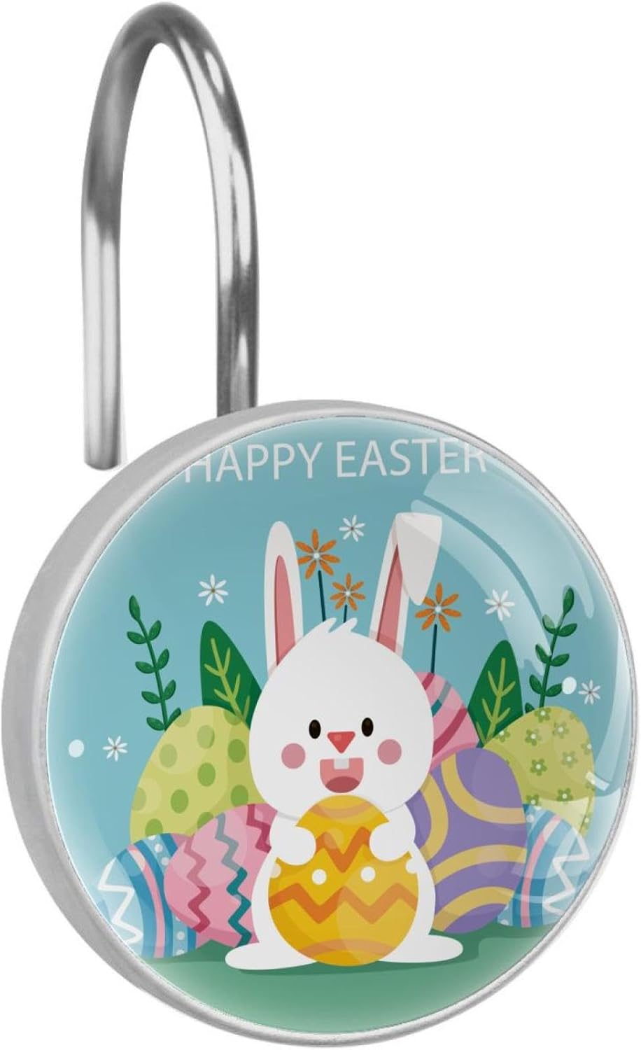 Rust-Proof Bunny Shower Rings Set for Elegant Bathrooms