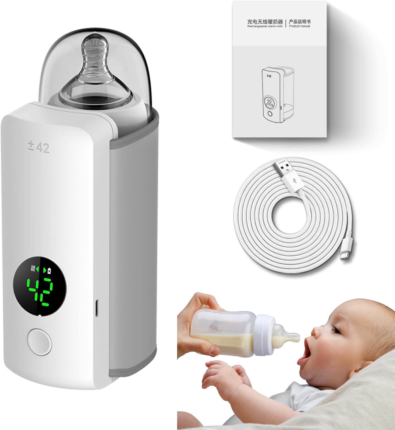 Portable Bottle Warmer: Instant Heating, 5H Constant Warming