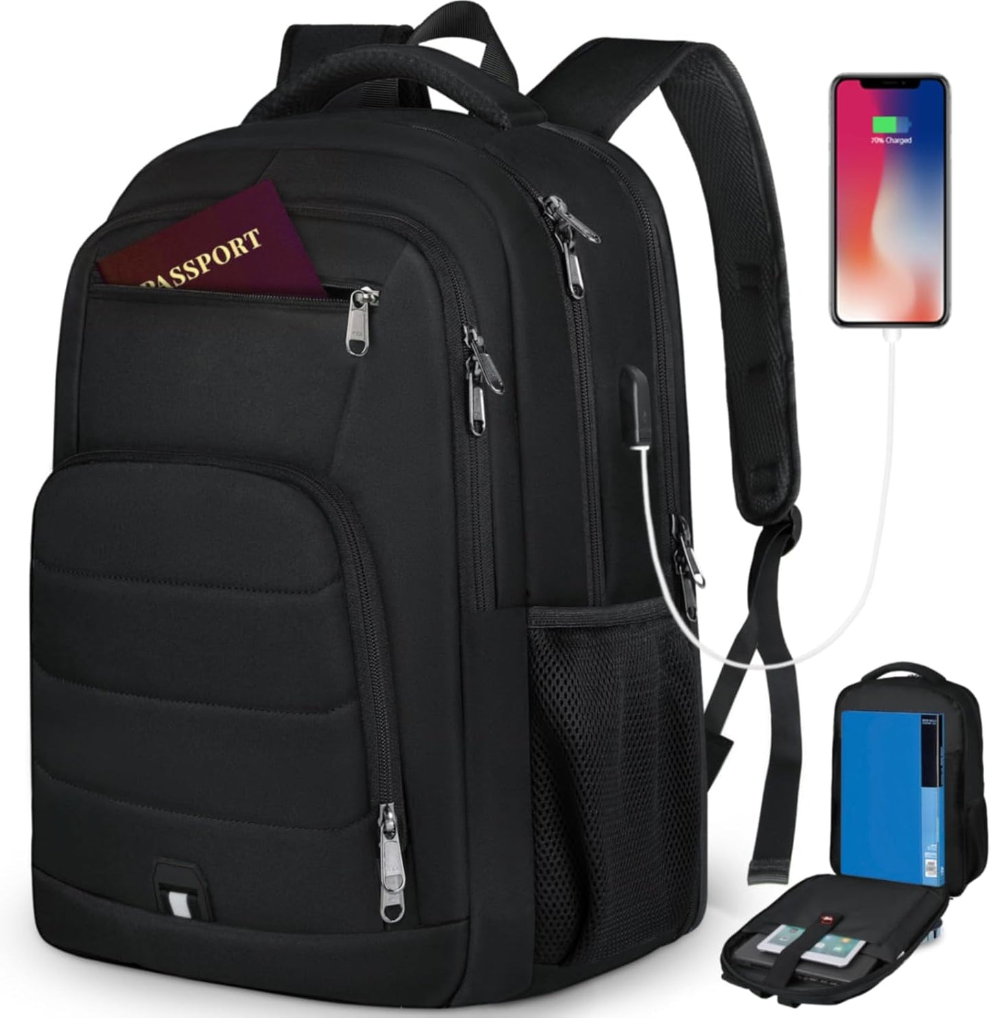 RAINSMORE Laptop Backpack 17 Inch for Travel and Work Needs