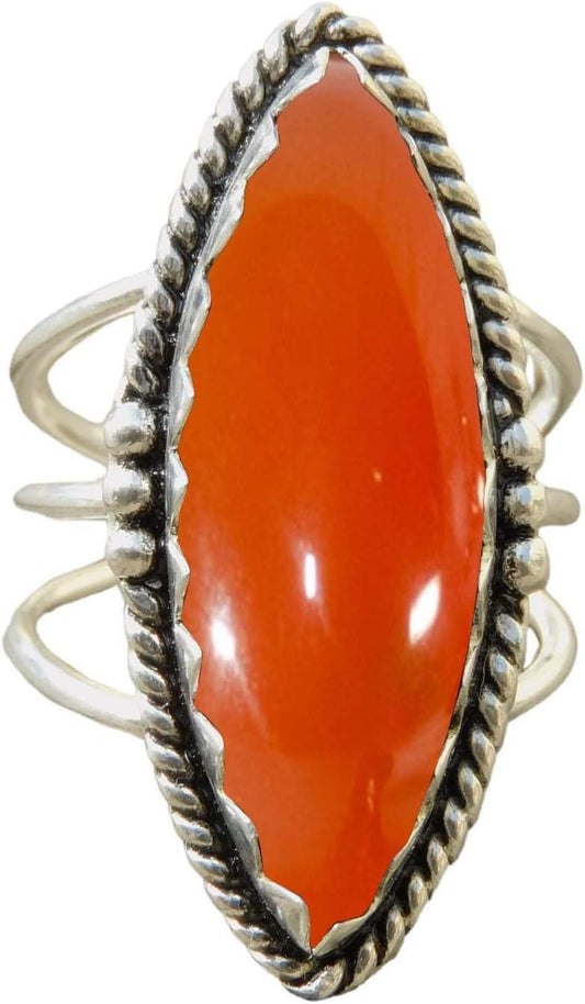 NKG Blue Copper Turquoise Ring - Elegant Marquise Gemstone Design