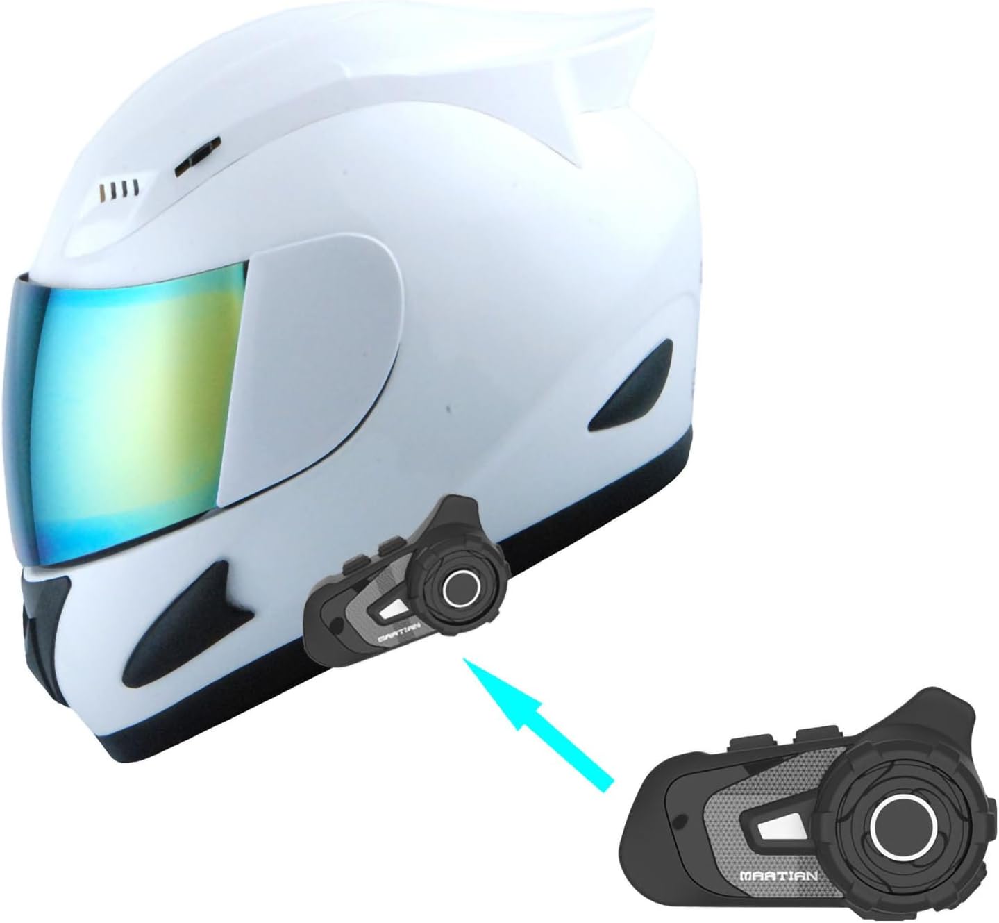 1STORM Motorcycle Full Face Helmet with Bluetooth Headset Bundle