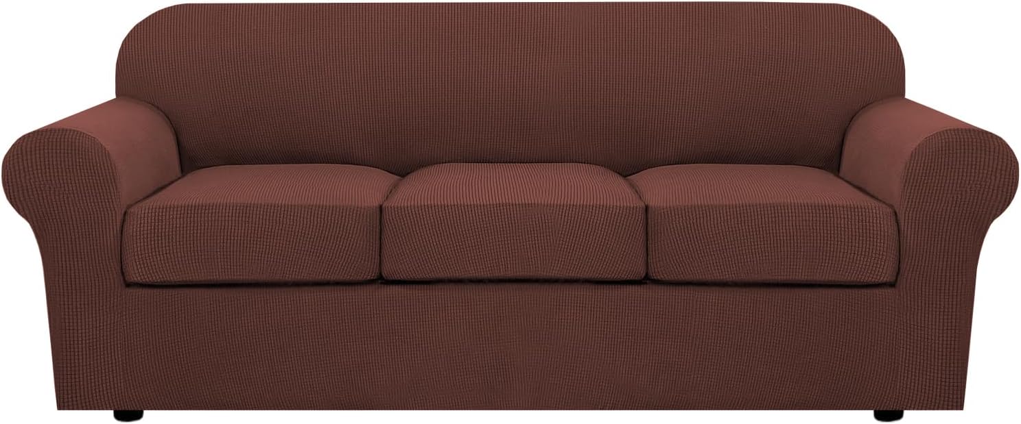 H.VERSAILTEX 4 Piece Stretch Sofa Covers for 3 Cushion Couch